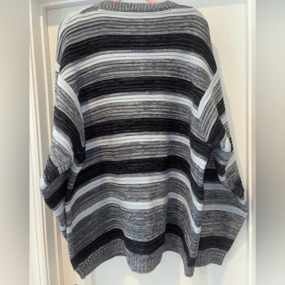 South Pole Men's Striped Crewneck Sweater in Black and Gray - Picture 8 of 15